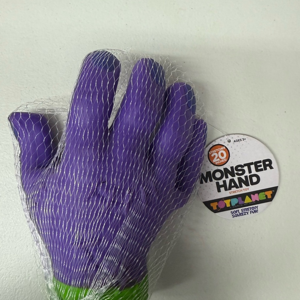 Monster Hand by ToyPlanet ~ Purple, Soft, Stretchable & Squeezy ~ New & Sealed